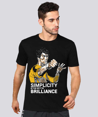 VIKCLIQUE Printed Men Round Neck Black T-Shirt