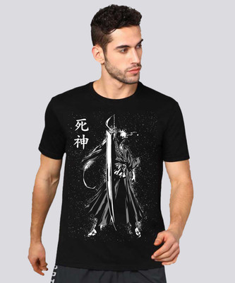 VIKCLIQUE Printed Men Round Neck Black T-Shirt