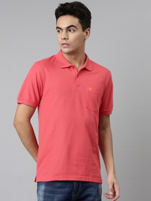 Dixcy Scott Maximus Solid Men Polo Neck Red T-Shirt