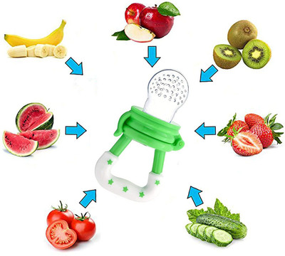 shubhcollection Silicone Baby fruit Feeder/BPA Free/Food Feeder/Silicone Food Nibbler Teether(Green)