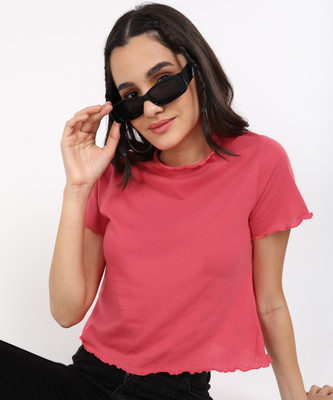 PROVOGUE Casual Solid Women Pink Top
