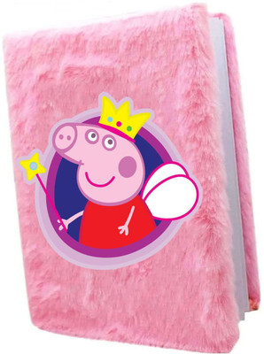 Samvardhan Peppa Pig Furry Diary for Kids A5 Diary 160 Pages(Pink)