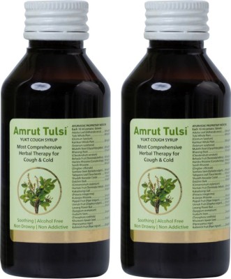 Amrut Tulsi Cough Syrup | Ayurvedic Syrup for Cough & Throat Irritation - 100 ml (Pack of 2)(Pack of 2)