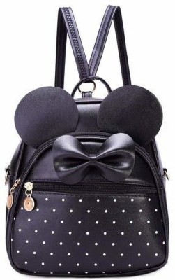 SAFESEED Polka Dot Bow Mini Shoulder Bag for Kids Girls School College Students BB153 10 L Backpack(Black)