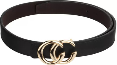 KAEZRI Women Black Texas Leatherite Belt