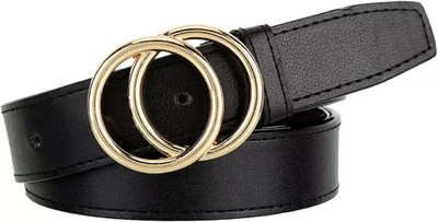 KAEZRI Women Black Texas Leatherite Belt
