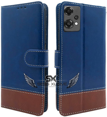 PAKME XUSIVE Flip Cover for OnePlus Nord CE 2 Lite 5G -Dual-Color Leather Finish Wallet - Blue & Brown(Multicolor, Dual Protection)