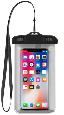 WRADER Pouch for Rain Mobile Touch Sensitive Waterproof Mobile Pouch with Strap, Size upto 6.5 Inches Mobiles(Black, Waterproof, Pack of: 1)