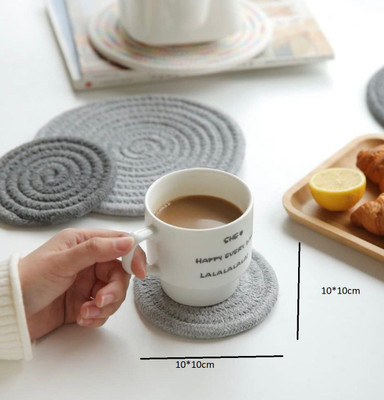 ROSSLYN Round Reversible Jute Coaster Set(Pack of 6)