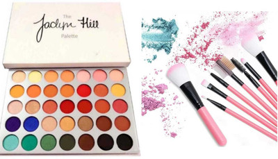 Ridoy 12 pc Brushes Set With Box And Jacklyn Hill 35 shades eye shadow(2 Items in the set)