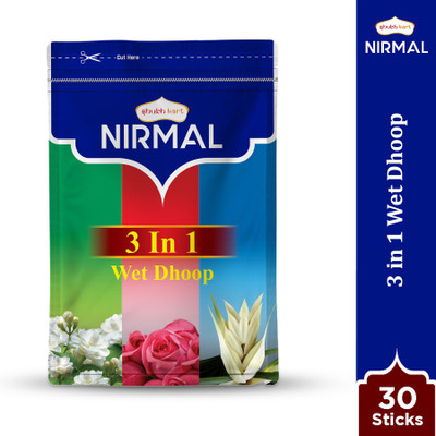 Shubhkart NIRMAL 3 IN 1 WET DHOOP ZIPPER - 30 STICKS Dhoop