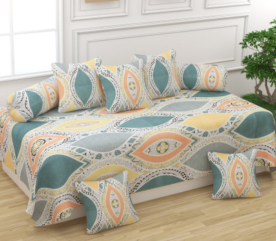 Shri Paras Traders Cotton Abstract Diwan Set(Multicolor)