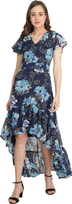 TSM Women A-line Blue Maxi/Full Length Dress