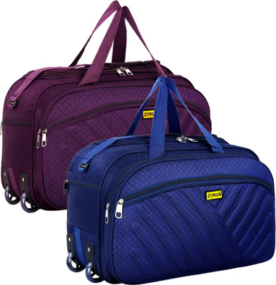 KNSE (Expandable) 60L (Expandable) Luggage Travel Duffel Bag with two wheels Combo set of 2 pieces Duffel With Wheels (Strolley)