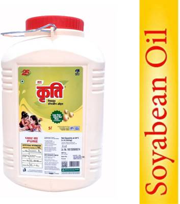 Kriti Refined Soybean Oil - 5L Square Jar Soyabean Oil Jar