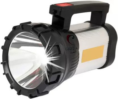 ECOSKY 100w Silver Heavy Duty Rechargeable Led Torch Light Long Range Waterproof 8 hrs Torch Emergency Light(Silver)