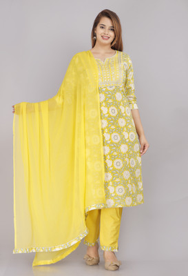 Highlight fashion export Women Kurta Pant Dupatta Set