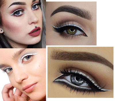 Yuency best matte finish long lasting white sketch eye liner 3 g(white)