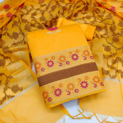 Blissta Silk Blend Floral Print Salwar Suit Material