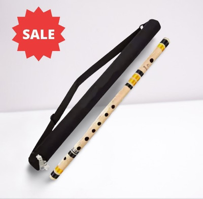 KHALSA MUSICAL C Sharp Left Hand Flute 19 Inch Bamboo Flute With Bag Bamboo Flute(48 cm)