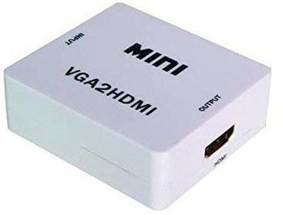 SrO  TV-out Cable VGA 2 HDMI Converter Adapter, Mini HD 1080P 3.5mm Audio(White, For Laptop)