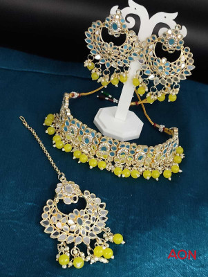 CHARBHUJA Alloy Gold-plated Yellow Jewellery Set(Pack of 3)