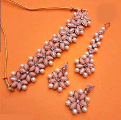 ABHRIK IMITATION Crystal Gold-plated Rose Gold, Gold Jewellery Set(Pack of 1)
