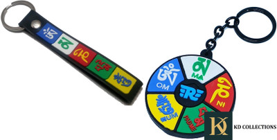 kd collections KD-RRET-TH Tibet Ladakh Flag Royal Enfield Bullet Bike Rubber Keychain Combo Key Chain