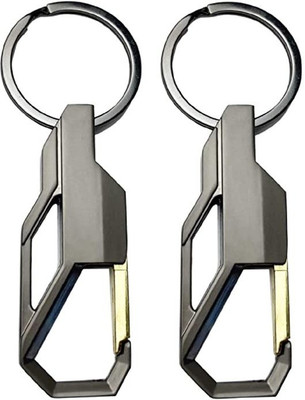 gtrp Stainless Steel Keychain | Key Ring Hook Keychain Holder pack of 2 Key Chain