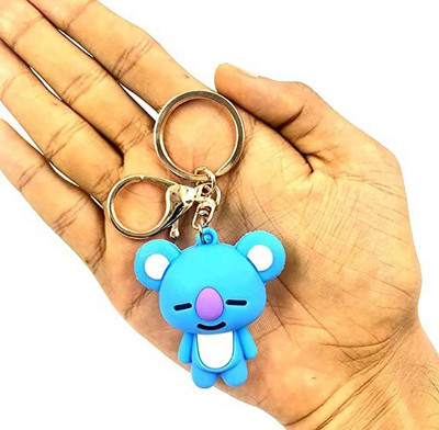 gtrp Cute Koya BTS | BT21 Kpop Character | Doll Fancy Heavy Silicone Keychain Blue Key Chain