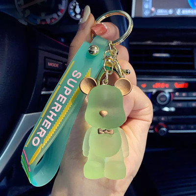 gtrp Cute 3D Transparent Panda Glowing Keychain(Green) Key Chain