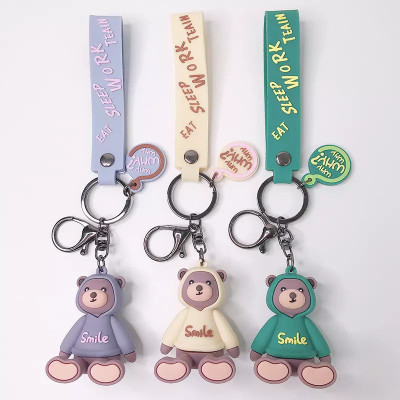 gtrp Cute 3D Teddy Bear Keychain With Charm (Pack Of 3) Key Chain