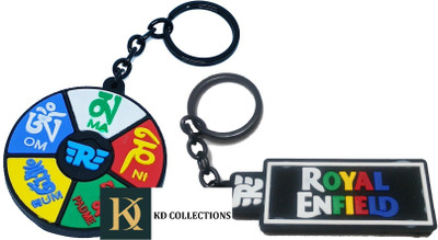 kd collections KD-RRET-RE Tibet Ladakh Flag Bullet Bike Rubber Keychain Combo Key Chain