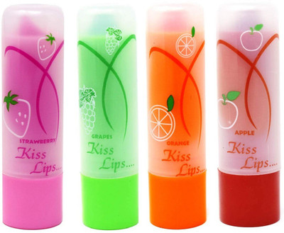 Libline Lip Balm Nourishes & Moisturize Chapped Lips Strawberry Fruity(Pack of: 4, 10 g)