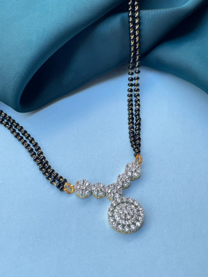 VUQIP Fancy Designer Women's Silver Plated Mangalsutra Pendant Alloy Mangalsutra