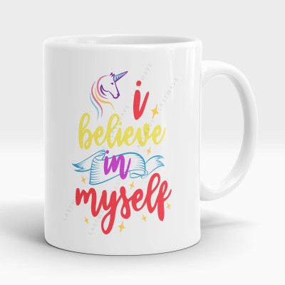 LASTWAVE I Believe In Myself Design 2, Unicorn | Graphic Printed 325ml Ceramic Coffee Mug(325 ml)