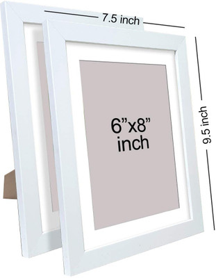 MYKART Wood Table Photo Frame(White, 2 Photo(s), 6x8 Inch with out mount, 4x6 Inch with mount)