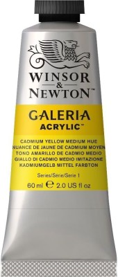 Winsor & Newton Galeria Acrylic Colour - Tube of 60 ML - Cadmium Yellow Medium Hue (120)(Set of 1, White)