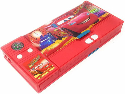 Patly Cartoon Character Jumbo Art Plastic Pencil Box(Set of 1, Red)
