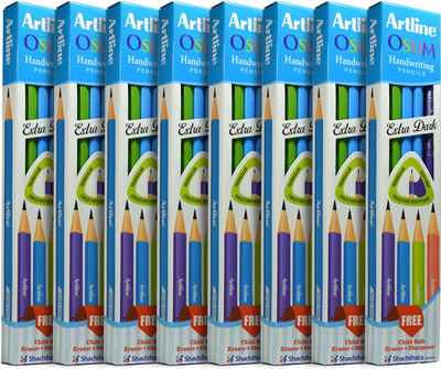 Artline OSUM Child-Safe Triangular Extra Dark Pencil Pencil(Set of 8, Black)