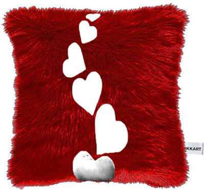Catchyx Cart Microfibre Abstract Cushion Pack of 1(Red)