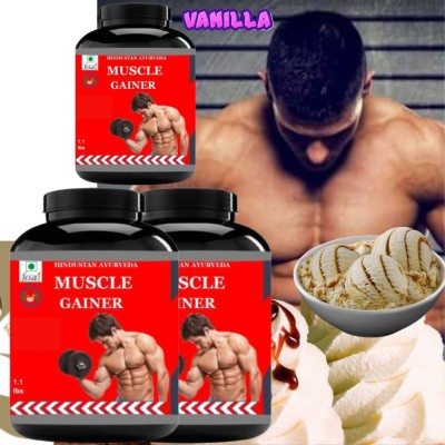 Zemaica Healthcare Muscle Gainer, Protein, Body Weight Gainer, Flavor Vanilla, Pack of 3 Whey Protein(500 g, Vanilla)