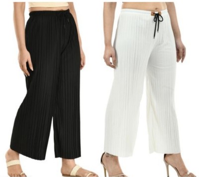 Al-Hudooms Relaxed Women Black, White Trousers