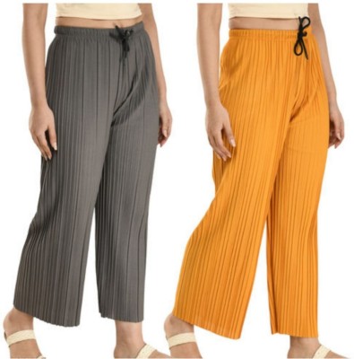 Al-Hudooms Relaxed Women Grey, Yellow Trousers