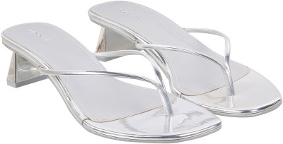 MOCHI Women Heels(Silver , 7)