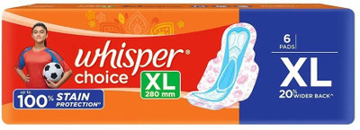 Whisper Choice XL 280mm - 6 Pads Sanitary Pad(Pack of 6)
