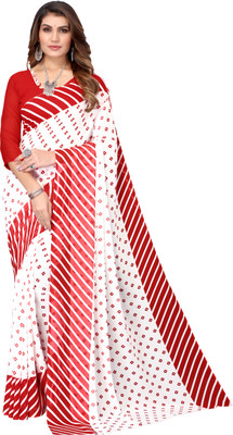 Priyashi Printed Daily Wear Georgette Saree(Red)