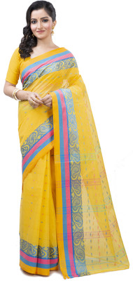 Bong ButiQ Woven Tant Pure Cotton Saree(Multicolor)