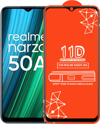 Qyist Edge To Edge Tempered Glass for Realme Narzo 50A(Pack of 1)