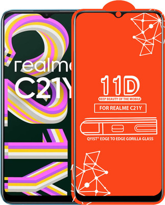 Qyist Edge To Edge Tempered Glass for Realme C21Y(Pack of 1)